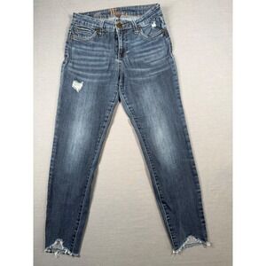 Kut From The Kloth Jeans Donna Skinny Ankle Step Fray Hem Denim Size 4 Boho Arts